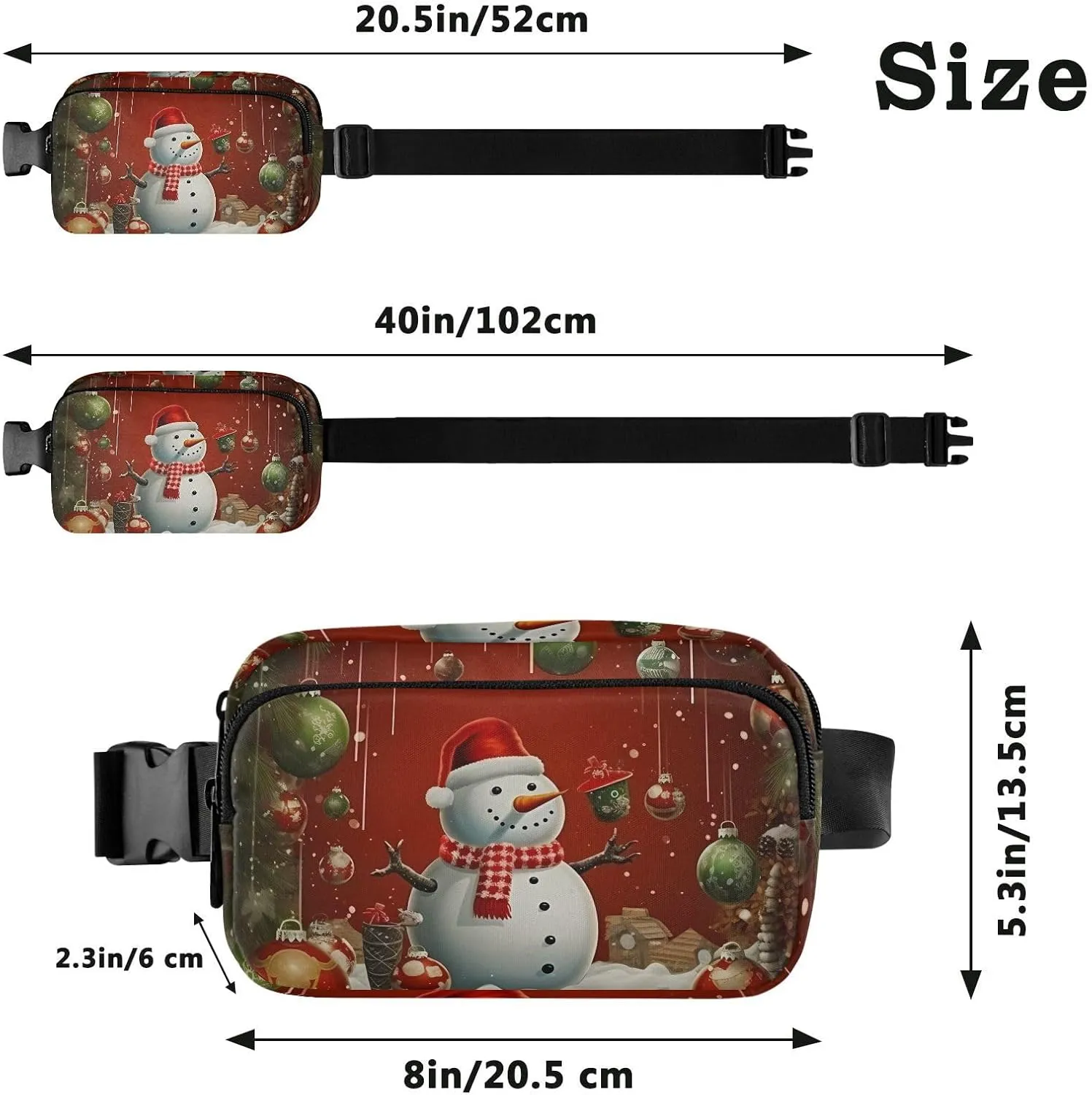 Christmas Snowman Snowflake Fanny Packs for Women Fanny Pack For Men Belt Bag Crossbody Fanny Packs for Women Running Fanny Pack Waist Pack 21341350