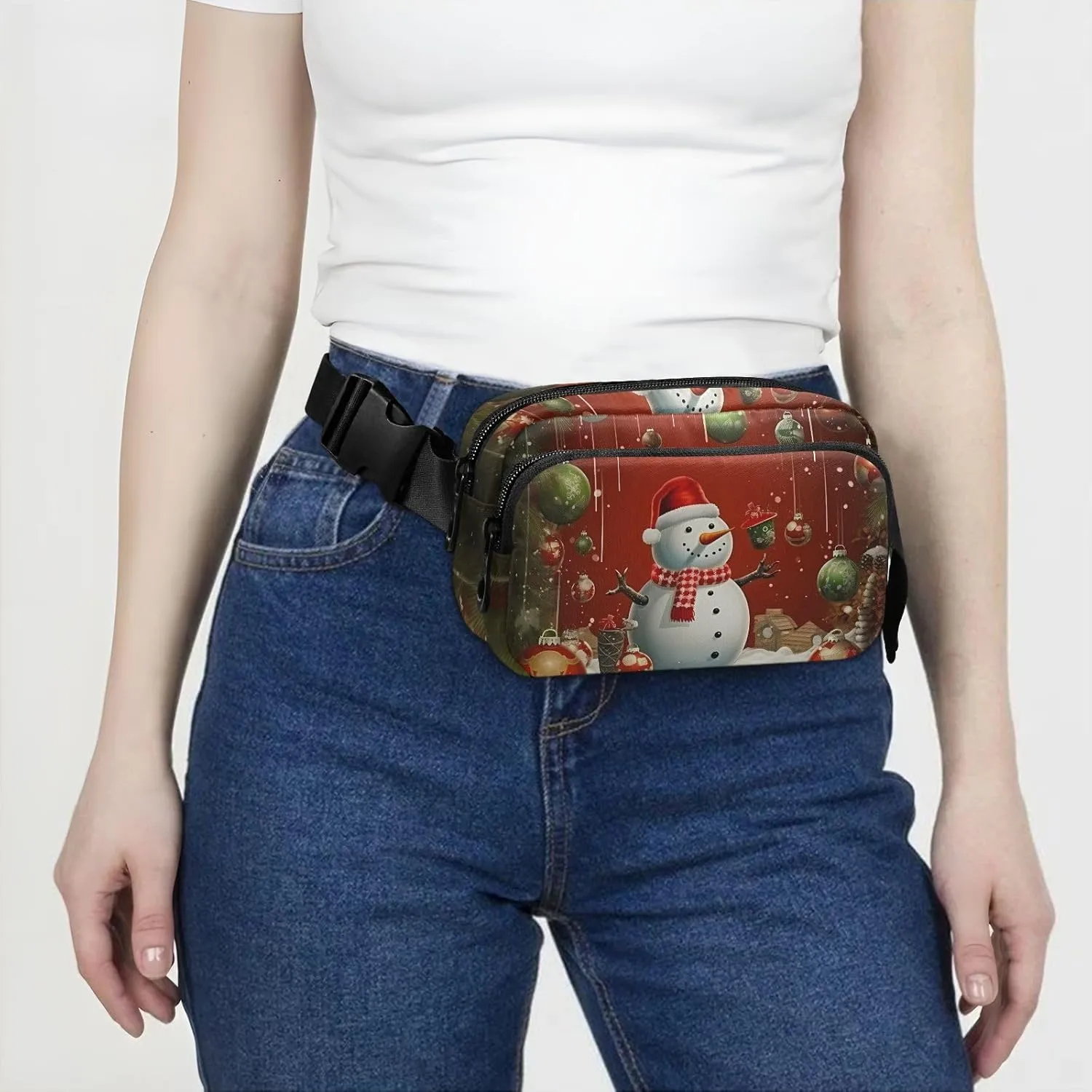 Christmas Snowman Snowflake Fanny Packs for Women Fanny Pack For Men Belt Bag Crossbody Fanny Packs for Women Running Fanny Pack Waist Pack 21341350