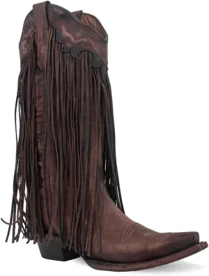 Circle G LADIE'S BRICK FRINGES, 43.8 X 34.8 X 11.0 SOLE,COWHIDE LEATHER, WESTERN BOOT, L6088
