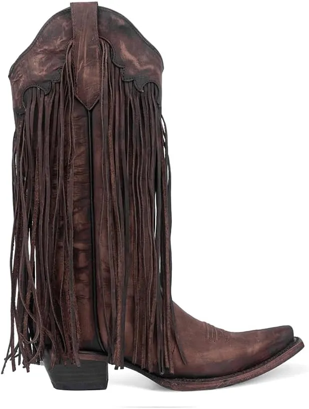 Circle G LADIE'S BRICK FRINGES, 43.8 X 34.8 X 11.0 SOLE,COWHIDE LEATHER, WESTERN BOOT, L6088