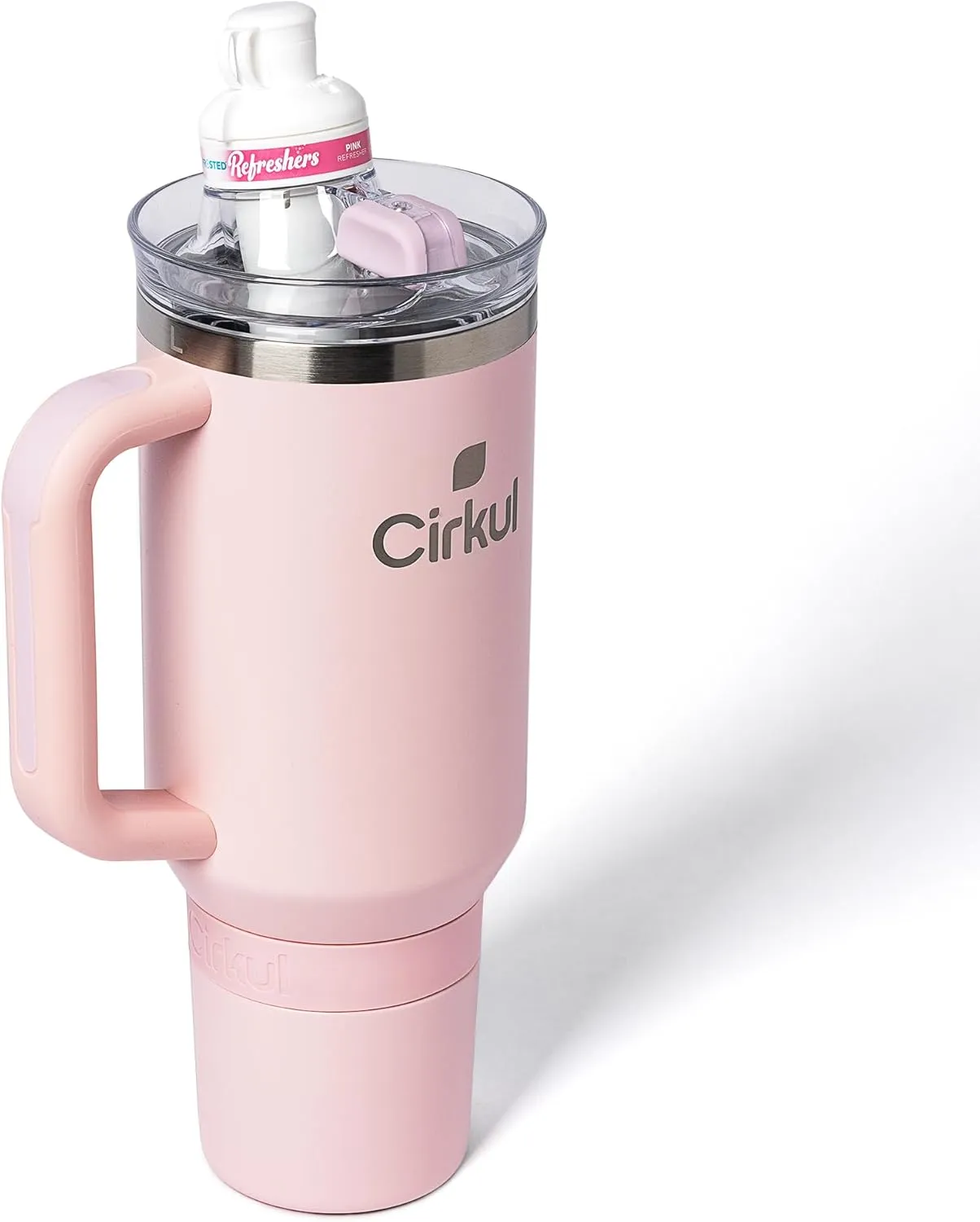 Cirkul 40oz. Blush Stainless Steel Tumbler with Handle, All-Day StrawSip™, Double-Wall Insulated