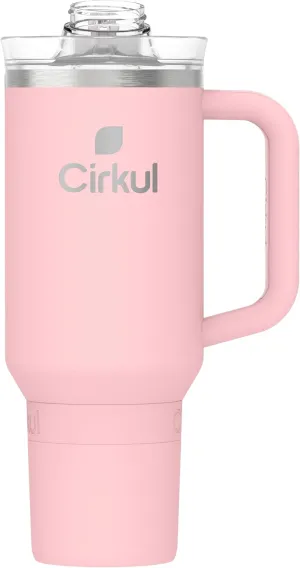 Cirkul 40oz. Blush Stainless Steel Tumbler with Handle, All-Day StrawSip™, Double-Wall Insulated