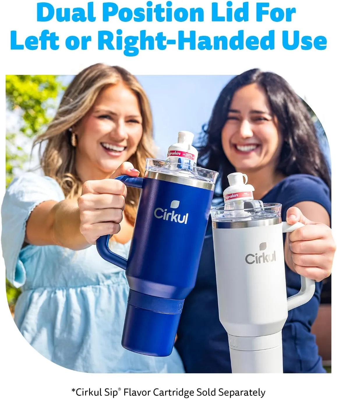 Cirkul 40oz. Midnight Blue Stainless Steel Tumbler with Handle, All-Day StrawSip™, Double-Wall Insulated