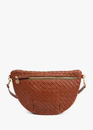 Clare V Grande Fanny Hazelnut Woven Zig Zag