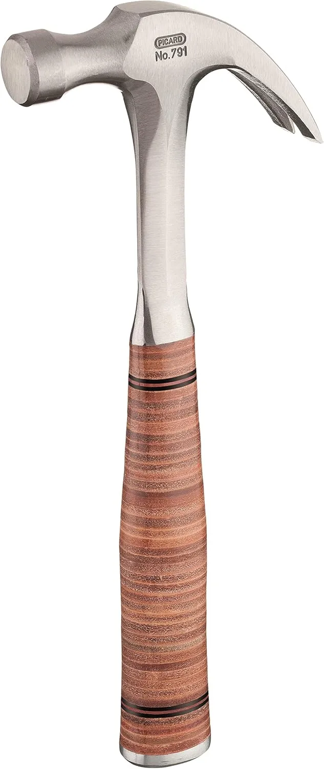 Claw Hammer, Full Steel Hammer, Premium Leather Grip, Perfect for Carpenters, Joiners, Slaters, or Roofers, Made in Germany, 16 oz