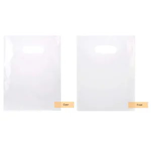 ClearBags Clear & Frost Handle Bag Bundle, 9x12, 100 Bags of Each Color, Merchandise Bag with Die Cut Handles Tear Resistant Strength, Shipping, Retail, Trade Shows, Gift Bags