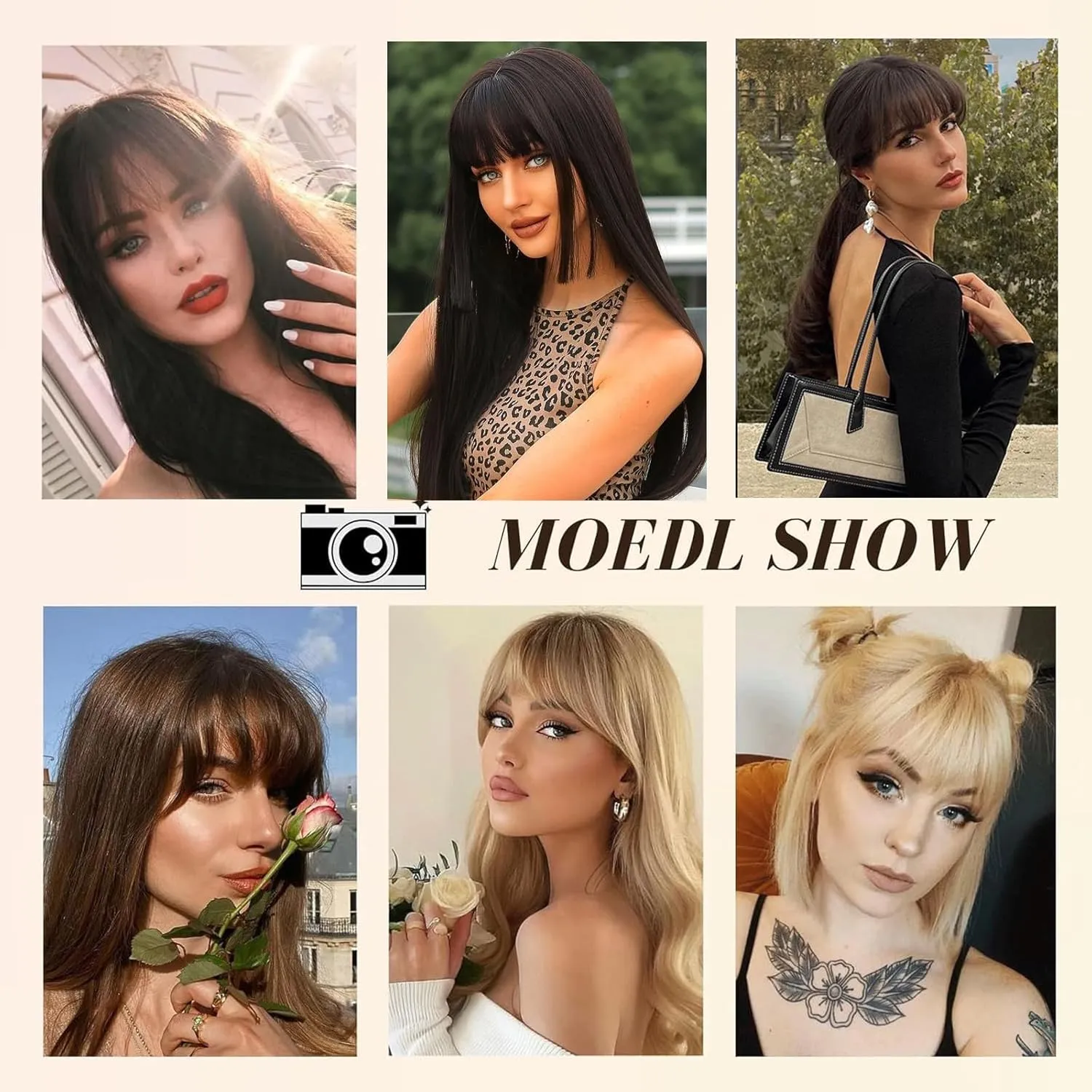 Clip In Bangs-100% Real Human Hair Bangs Clip Brown Black Clip On Bangs Hair Extensions Fake Bangs Human Hair French Bangs Hair Clip Fringe With Temples Hairpieces Curved Bangs For Daily Wear