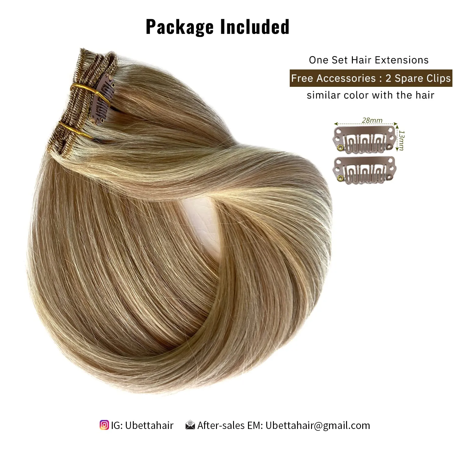 Clip in Hair Extensions, Golden Blonde with Light Blonde Highlights Remy Hair Extensions Clip in Real Human Hair 7 Pcs 70G Clip in Extensions 20 Inch Double Wefts Hair Clip ins for Fine Hair Women