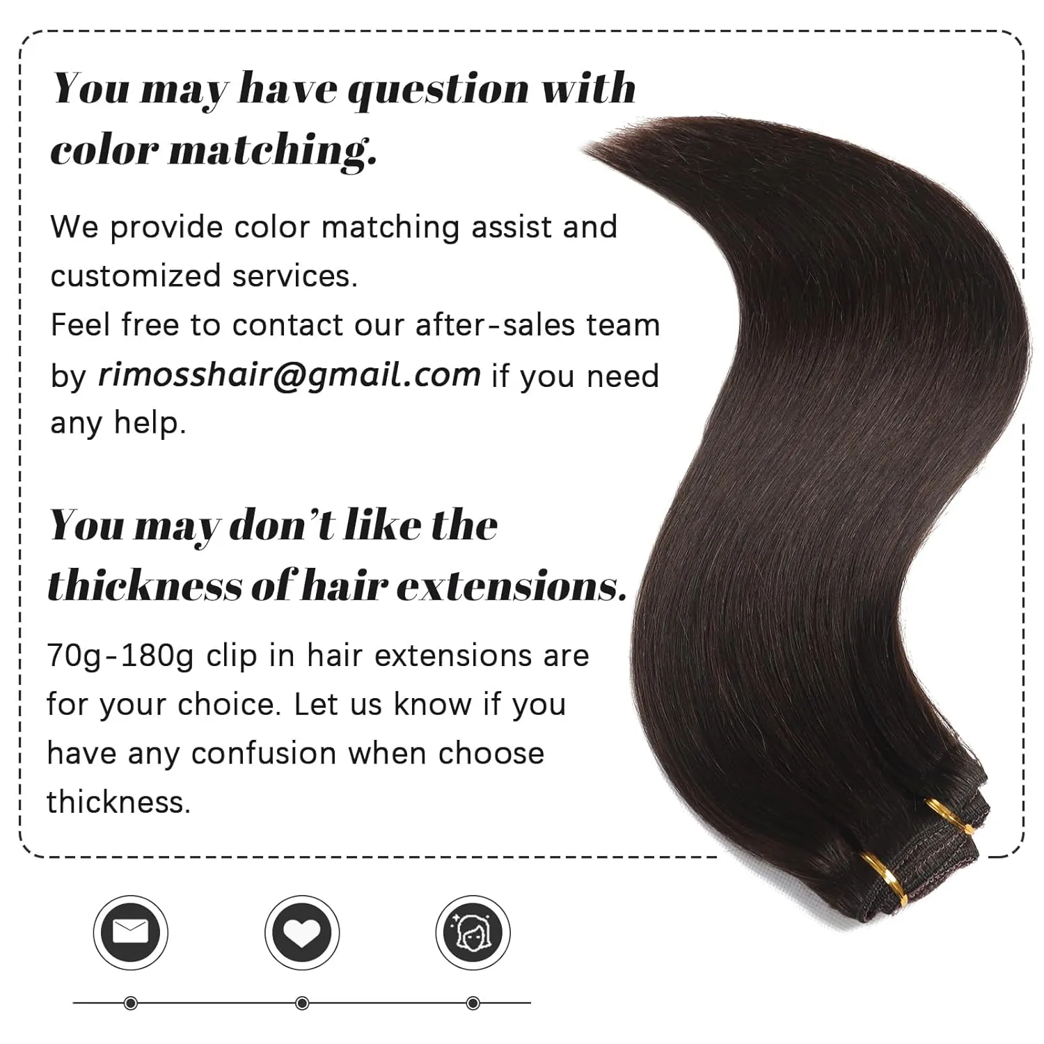 Clip in Hair Extensions Real Human Hair - 160g 20 Inch 7pcs, Dark Brown - Soft Remy Human Hair Clip in Extensions Straight Double Weft for Women (#2 20 Inch)