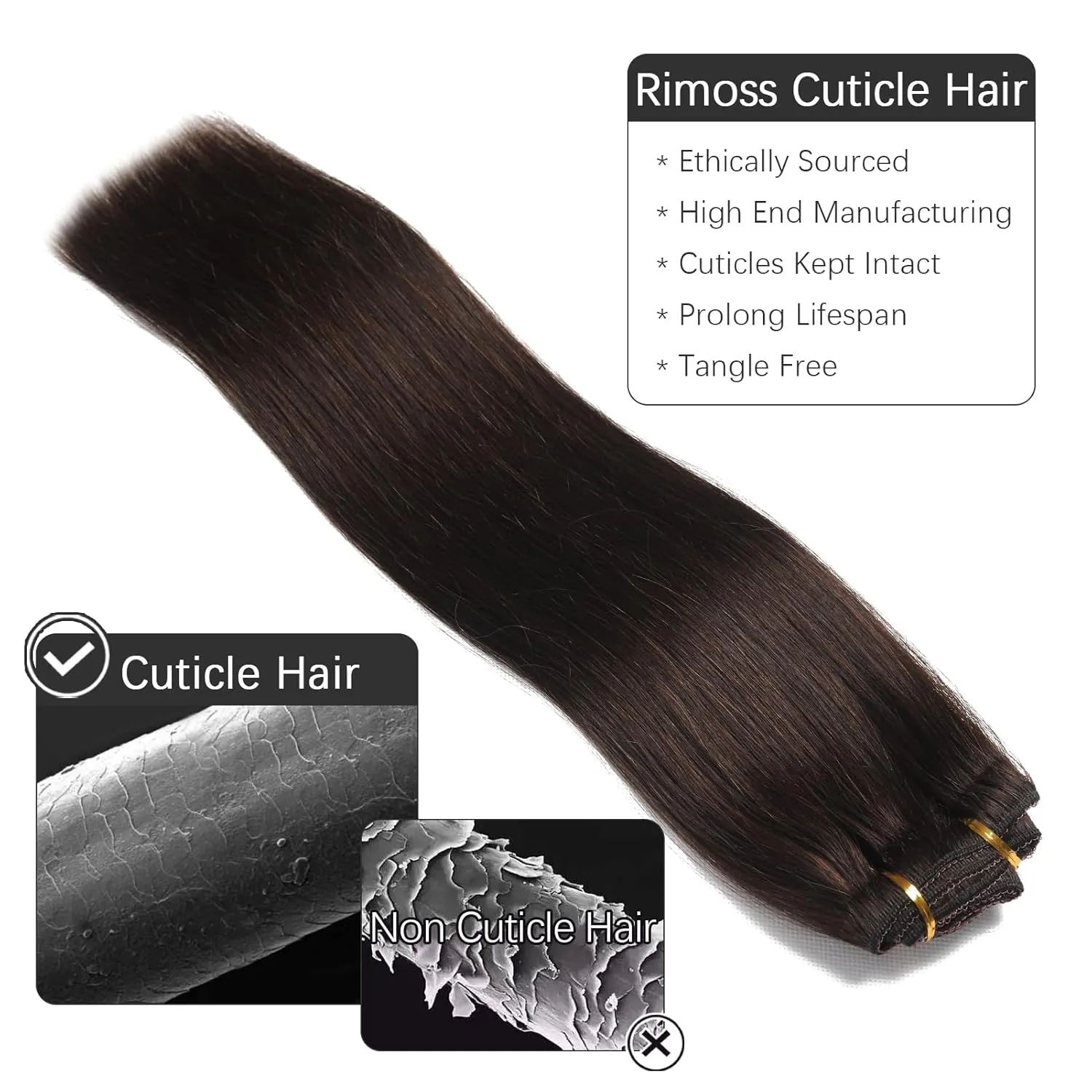 Clip in Hair Extensions Real Human Hair - 160g 20 Inch 7pcs, Dark Brown - Soft Remy Human Hair Clip in Extensions Straight Double Weft for Women (#2 20 Inch)
