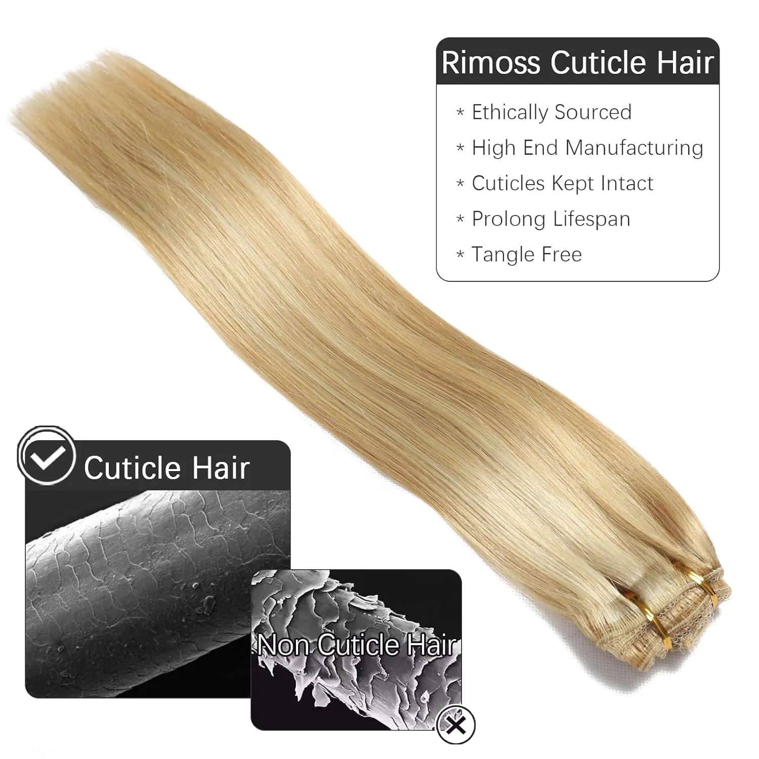 Clip in Hair Extensions Real Human Hair - 160g 20 Inch 7pcs, Dirty Blonde to Bleach Blonde Highlight Color - Premium Soft Human Hair Clip in Extensions Straight for Women