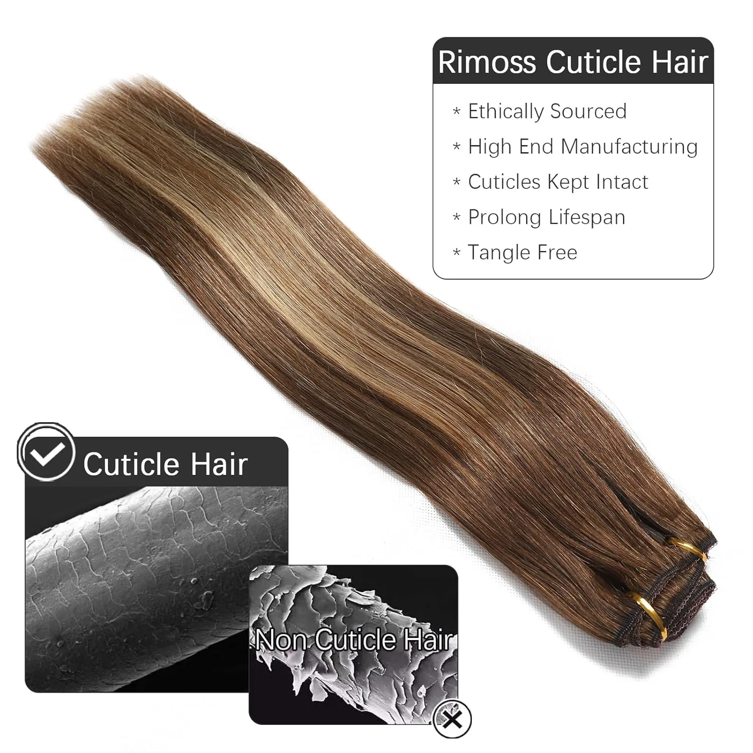 Clip in Hair Extensions Real Human Hair - 160g 20 Inch 7pcs, Ombre Chocolate Brown to Caramel Blonde Balayage Color - Soft Hair Extensions Real Human Hair Clip ins Straight for Women
