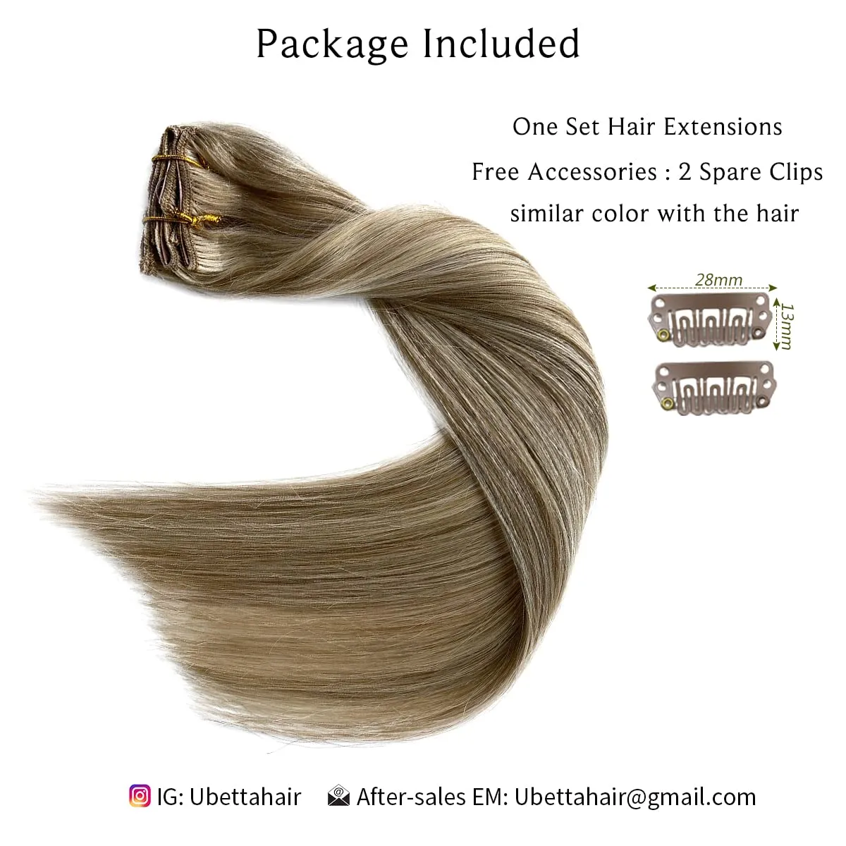 Clip in Hair Extensions Real Human Hair, Ash Blonde Balayage White Blonde Highlights Real Hair Extensions Clip in Human Hair,14 Inch 70G 7 Pieces Double Wefts Remy Human Hair Clip ins Extensions
