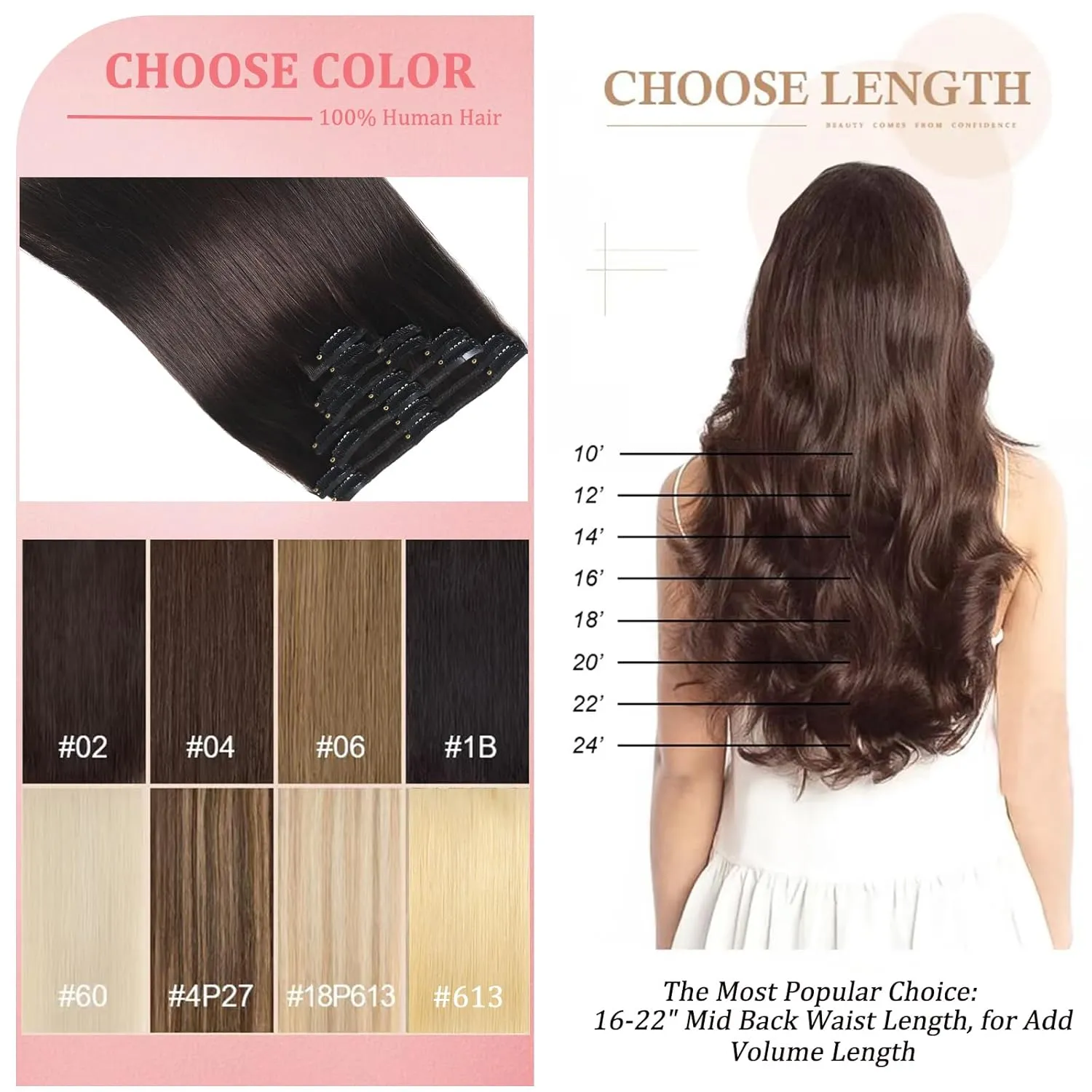 Clip in Hair Extensions Real Human Hair Clip in Extensions for Women Seamless Balayage Dark Blonde to Bleach Blonde Straight Remy 100% Human Clips ins Extension 8pcs Double Weft 18 inch 3.5oz/100g