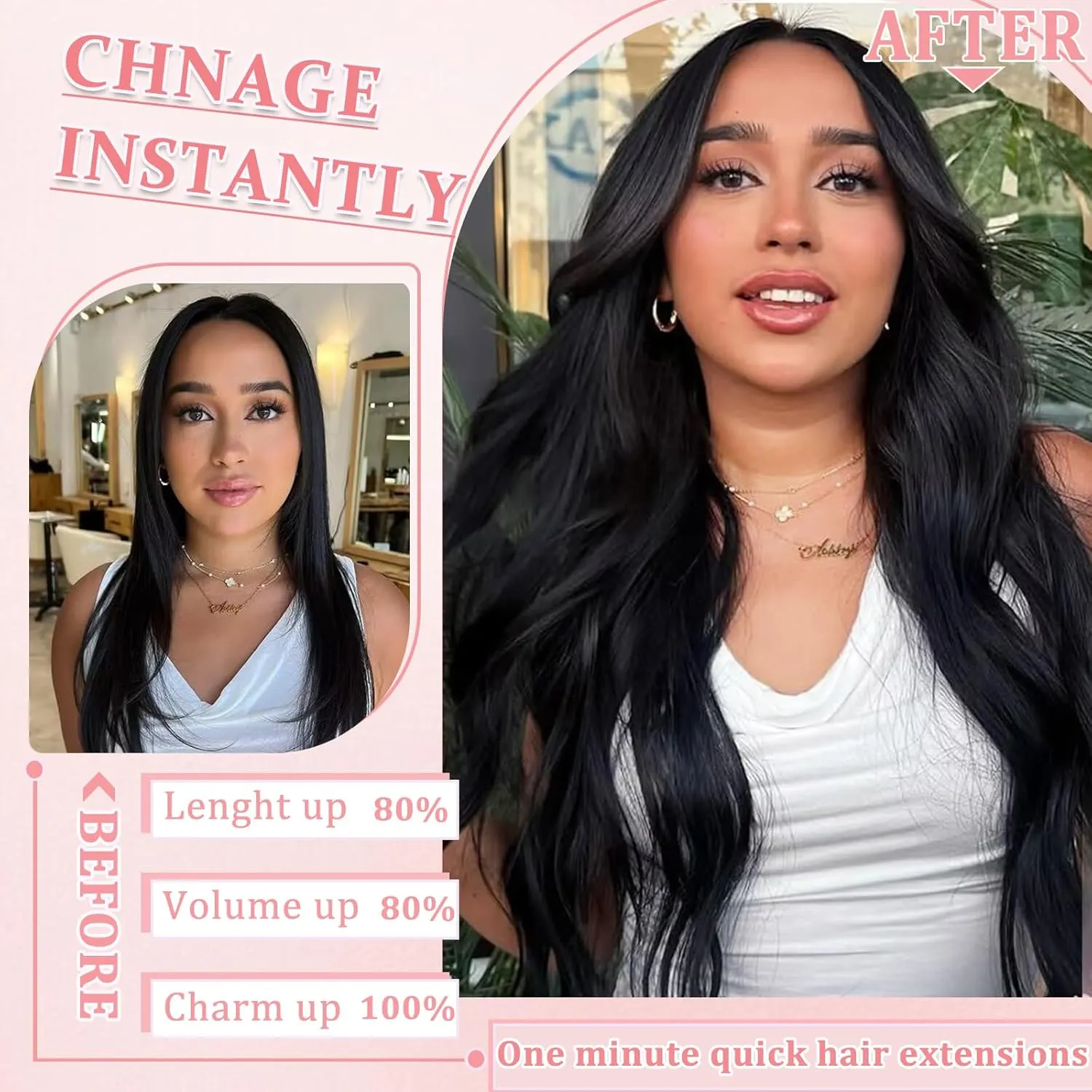 Clip in Hair Extensions Real Human Hair Clip in Extensions for Women Seamless Invisible Jet Black Natural Remy 100% Human Clips ins Extension 8pcs Double Weft 18 inch 3.5oz/100g