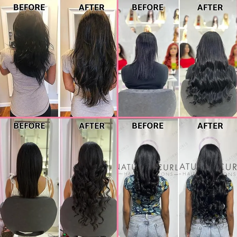 Clip in Hair Extensions Real Human Hair Clip ins 8pcs 110g Brazilian Remy Human Hair Extension for Women Per Set with 20 Clips Double Weft (18 Inch #1 Jet Black)