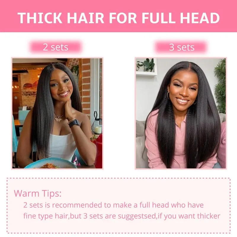 Clip in Hair Extensions Real Human Hair Clip ins 8pcs 110g Brazilian Remy Human Hair Extension for Women Per Set with 20 Clips Double Weft (18 Inch #1 Jet Black)