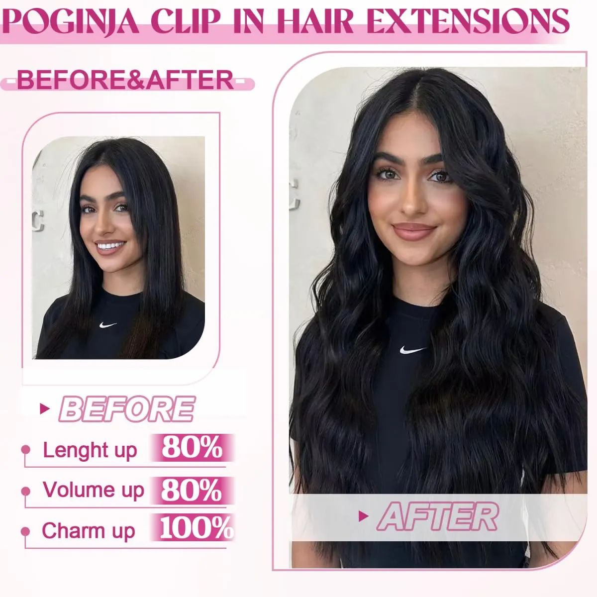 Clip in Hair Extensions Real Human Hair, Remy Human Hair Extensions Clip ins for Women, 100% Natural Human Hair, Double Weftm, #1 Jet Black 90g 8Pcs 16inch