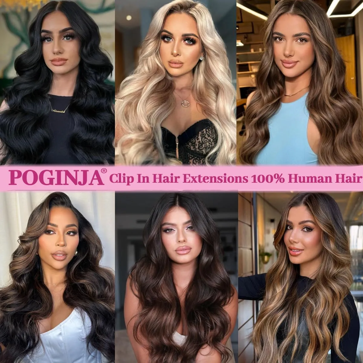 Clip in Hair Extensions Real Human Hair, Remy Human Hair Extensions Clip ins for Women, 100% Natural Human Hair, Double Weftm, #1 Jet Black 90g 8Pcs 16inch