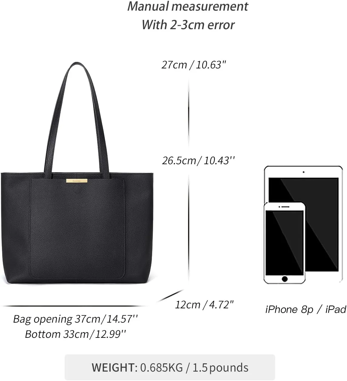 Cnoles Women Tote Bag Leather Handbag Purses And Handbags For Women Ladies Top Handle Large Soft Shoulder Satchel Hobo Bags