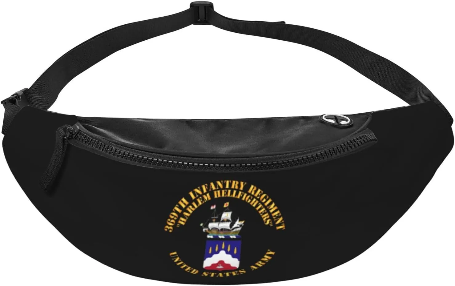Coa - 369th Infantry Regiment - Harlem Hellfighters Unisex Leisure Waist Bag Outdoor Sports Running Waist Bag Business Travel Mobile Phone Bag