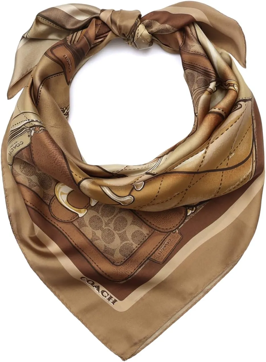 Coach womens Stacked Tabby Printed Silk Square