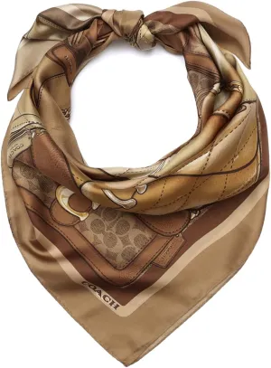 Coach womens Stacked Tabby Printed Silk Square
