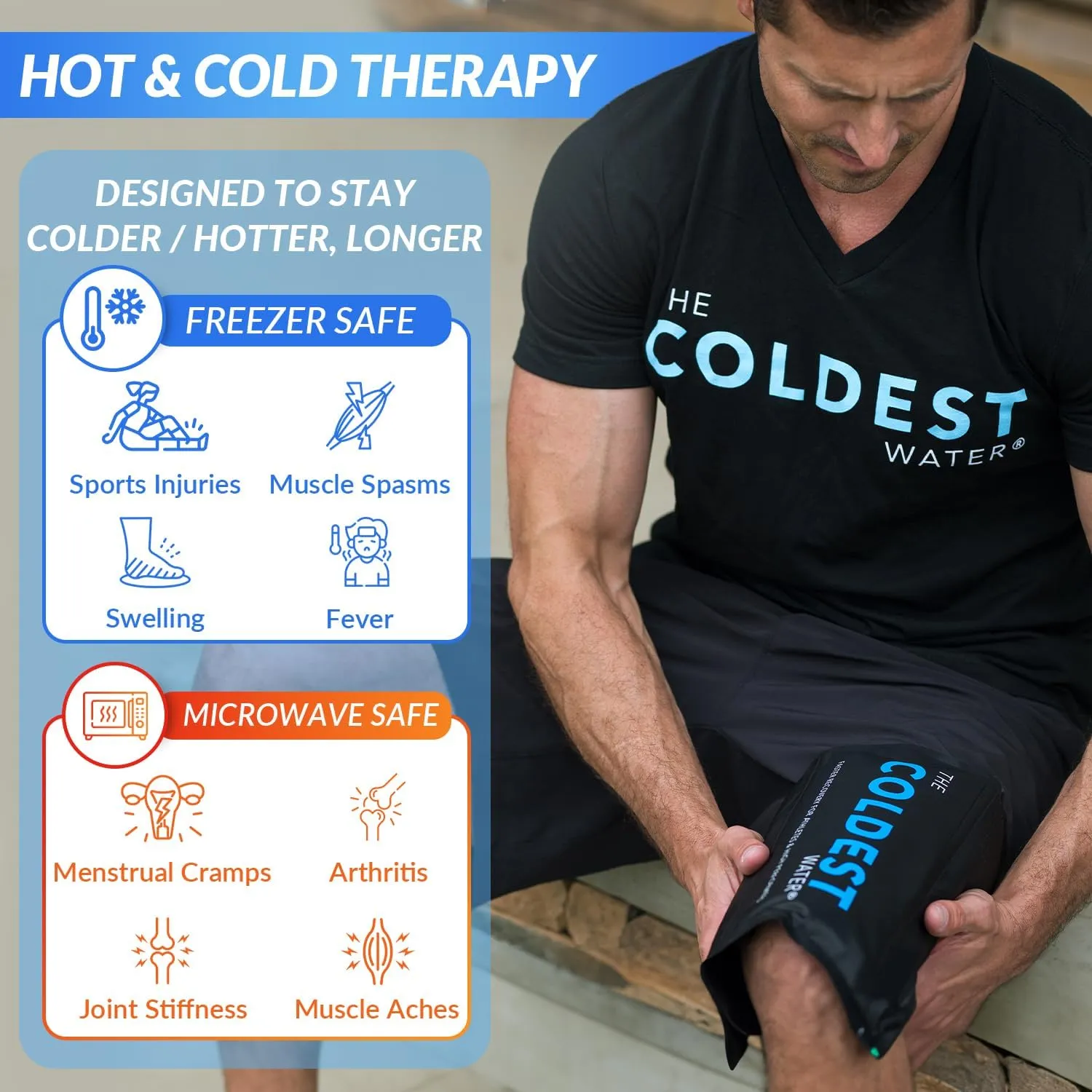 Coldest Gel Ice Pack, Reusable Flexible Ice Packs for Injuries, Multipurpose Hot Cold Therapy for Knee, Arm, Shoulder, Back (11x14 Inch (Pack of 1))