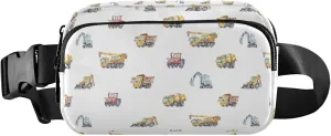 Colorful Cars Truck Excavator Waterproof Fanny Packs for Women Belt Bag Hip Pack Funky Travel Waist Pack for Men