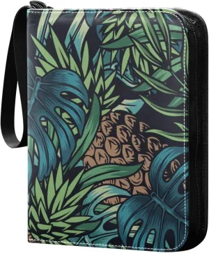Colorful-tropical-pattern Game Sports Cards Card Binders 4 Pocket - Hold 400 Game Cards, Waterproof Wear-resistant Trading Card Albums Collection Book Holder for Boys Girls