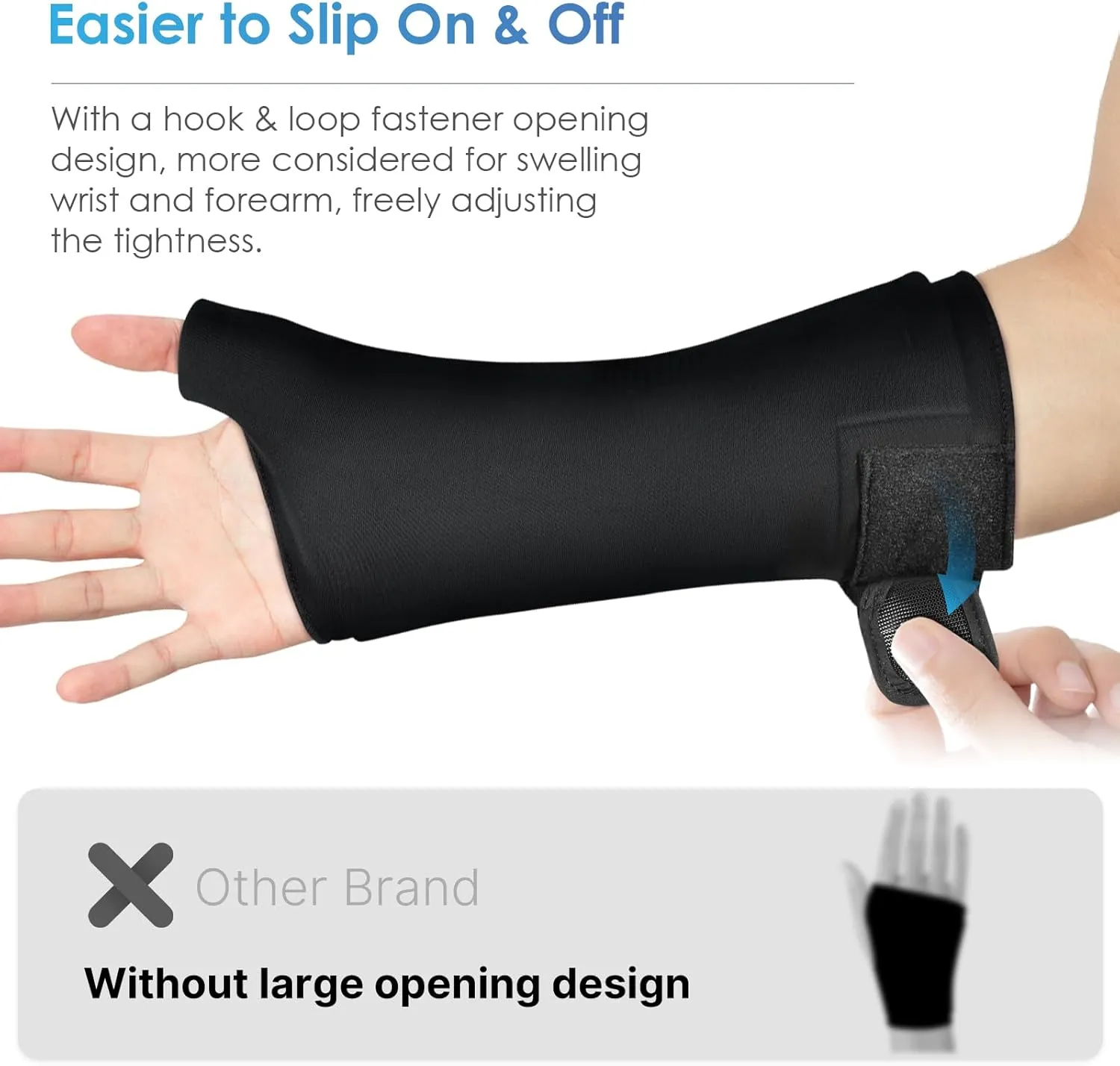 Comfitech Wrist Ice Pack Wrap for Hand, Thumb & Arm with Extended Coverage, Carpal Tunnel Cooling Sleeve for Better Putting On & Off, Cold Gloves Reusable, Large