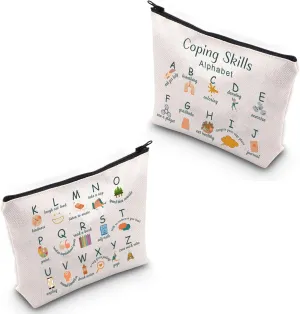 Coping Skills Alphabet Tote Bag Counselor Handbag Mental Health Awareness Bag Therapist Bag