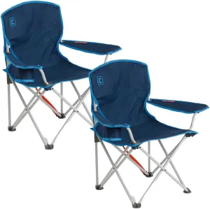CORE Youth Quad Chair | Folding Chair with Cupholder for Indoor Home or Outdoor Camping | Perfect for Concert Seat, Sports, Beach, Travel & Picnic (Blue)