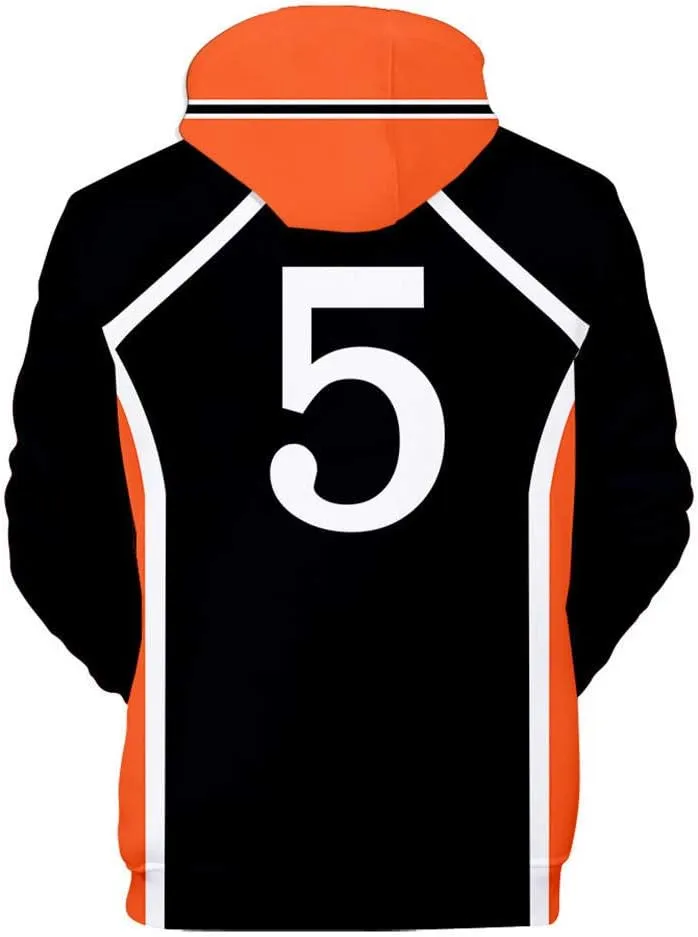 Cos-Animefly Haikyuu Hoodie Costume 3D Printed Pullover Hooded Fashion Novelty Sweatshirt Halloween Cosplay Adult Outfit