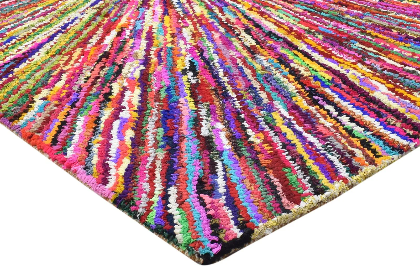 Cotton Polyester Multi Color Rug 5X7 Modern Hand Woven Bohemian Abstract Rug