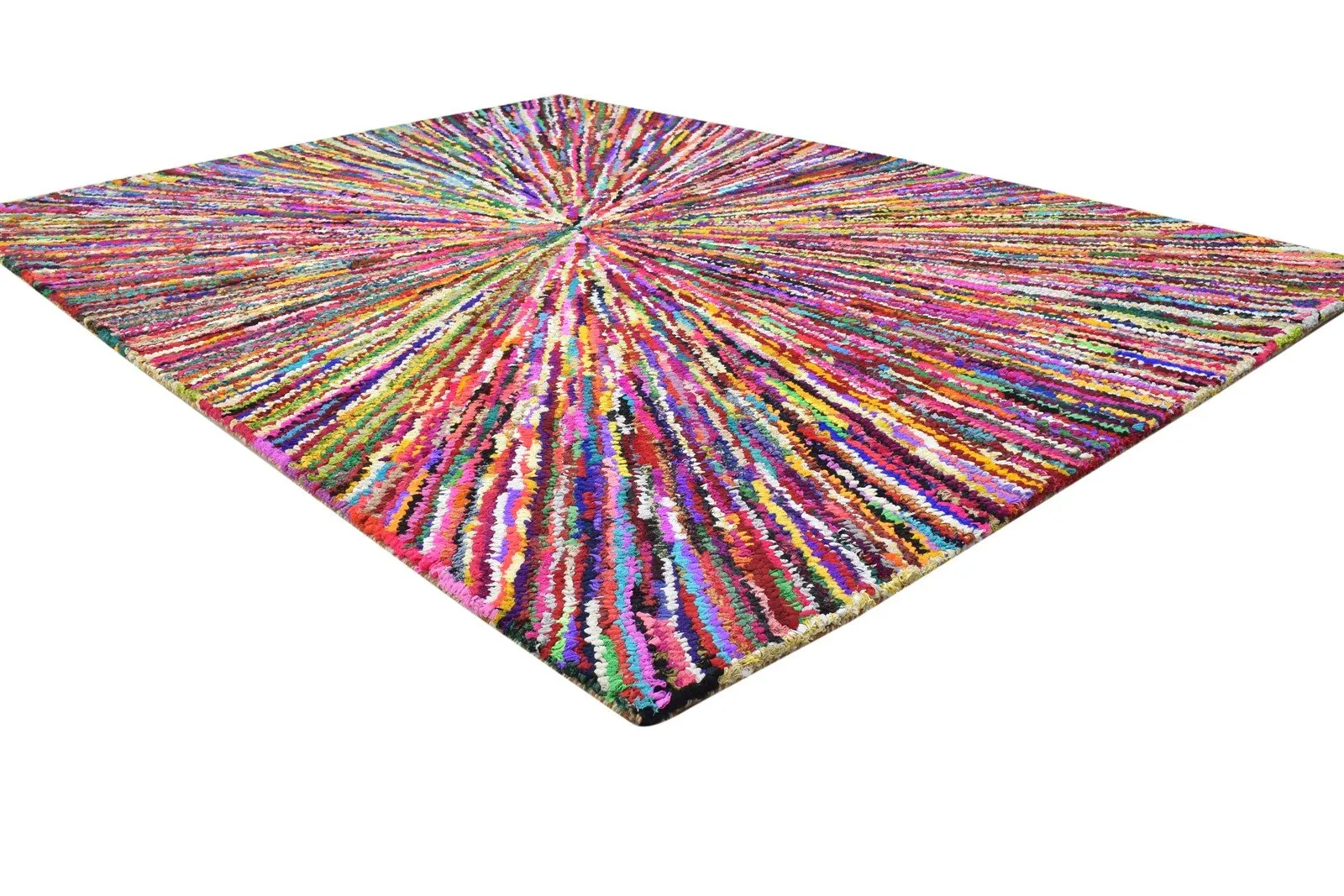 Cotton Polyester Multi Color Rug 5X7 Modern Hand Woven Bohemian Abstract Rug