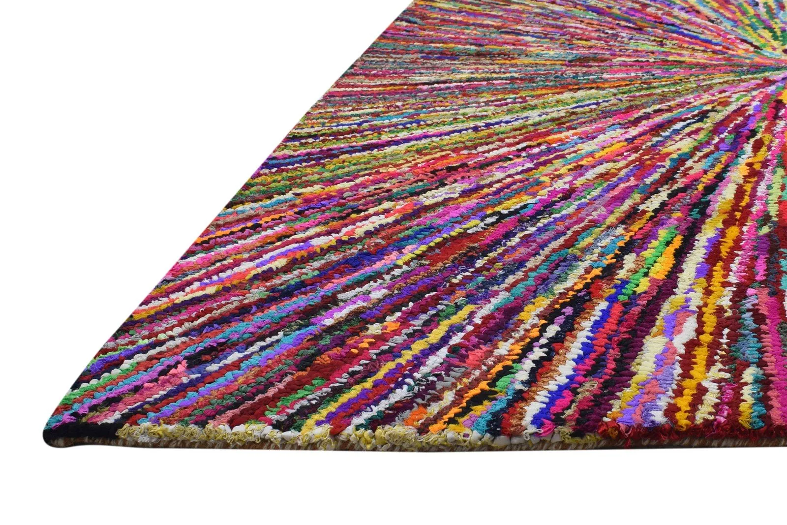 Cotton Polyester Multi Color Rug 5X7 Modern Hand Woven Bohemian Abstract Rug
