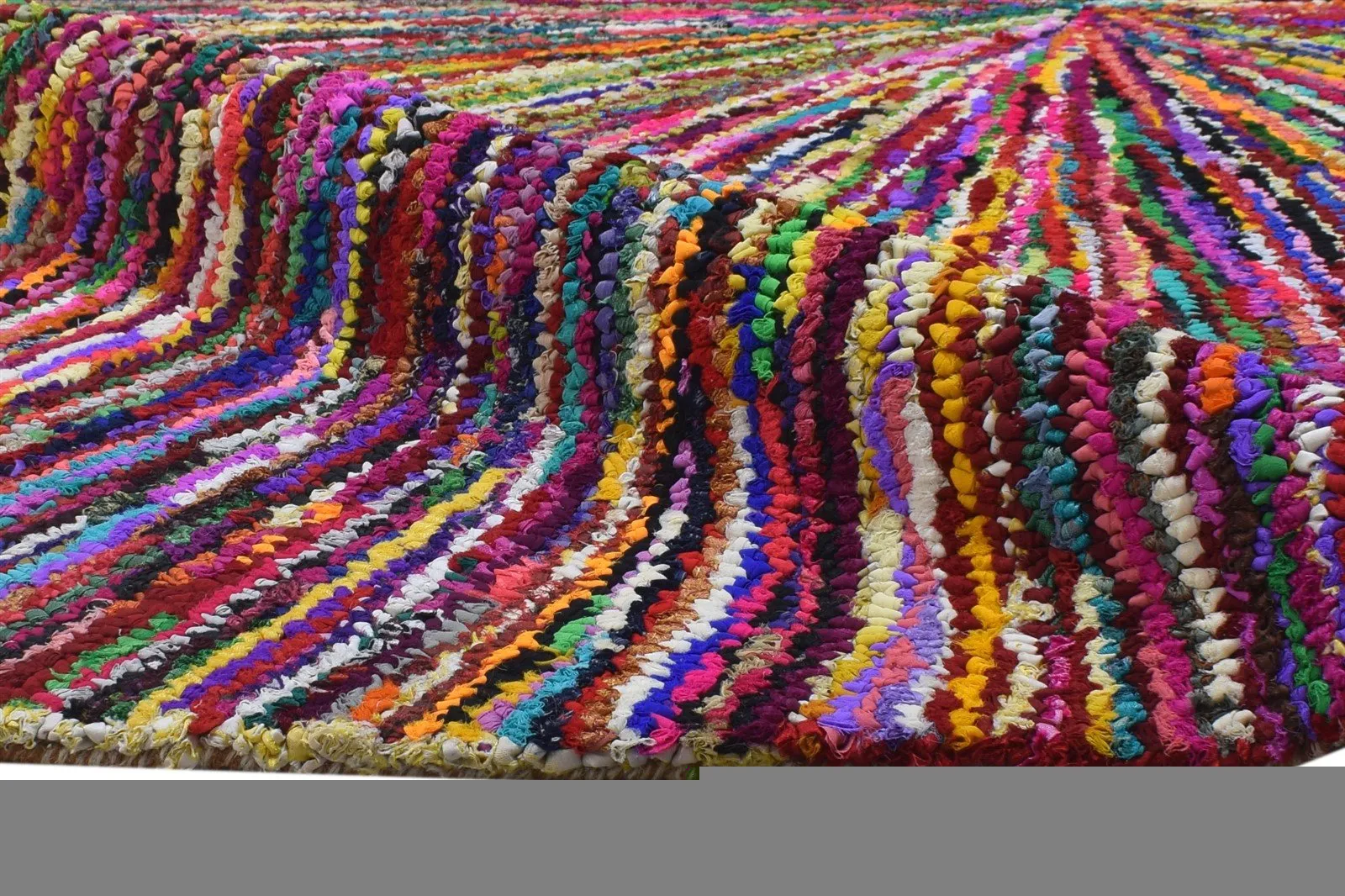 Cotton Polyester Multi Color Rug 5X7 Modern Hand Woven Bohemian Abstract Rug