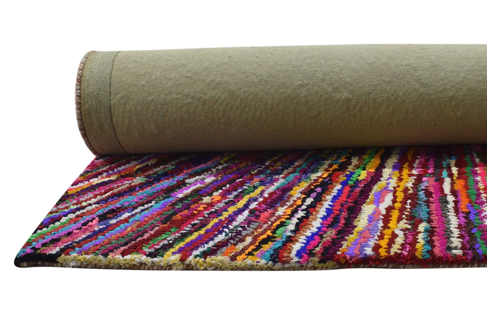Cotton Polyester Multi Color Rug 5X7 Modern Hand Woven Bohemian Abstract Rug