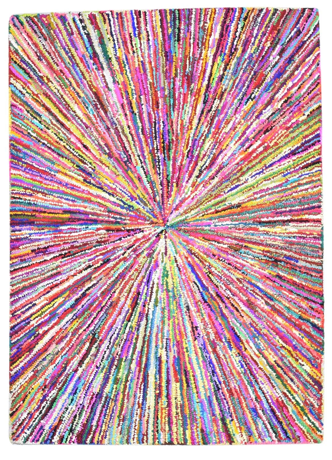 Cotton Polyester Multi Color Rug 5X7 Modern Hand Woven Bohemian Abstract Rug