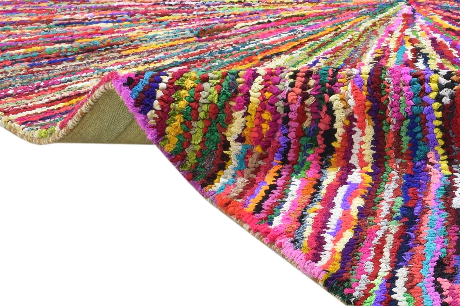 Cotton Polyester Multi Color Rug 5X7 Modern Hand Woven Bohemian Abstract Rug