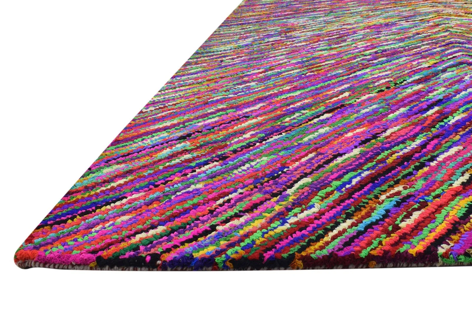 Cotton Polyester Multi Color Rug 5X7 Modern Hand Woven Bohemian Chevron Rug