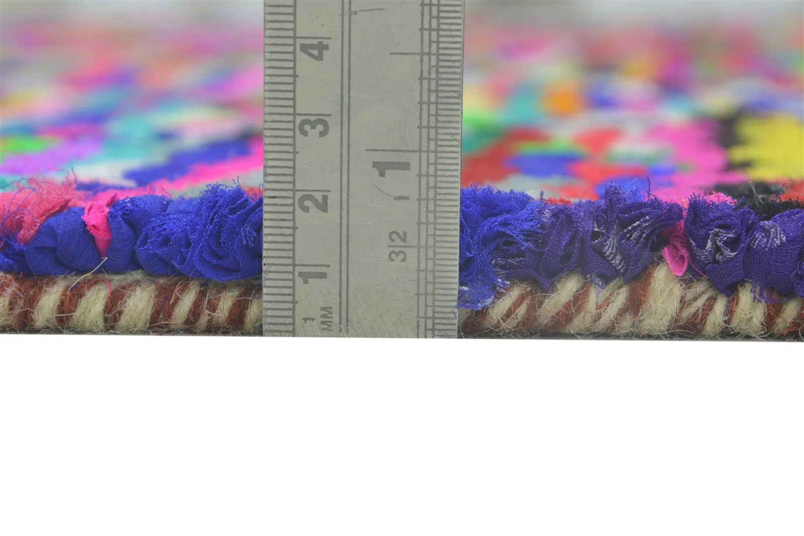 Cotton Polyester Multi Color Rug 5X7 Modern Hand Woven Bohemian Diamond Rug