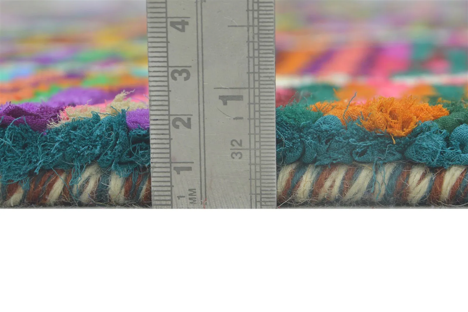 Cotton Polyester Multi Color Rug 5X8 Modern Hand Woven Bohemian Diamond Rug