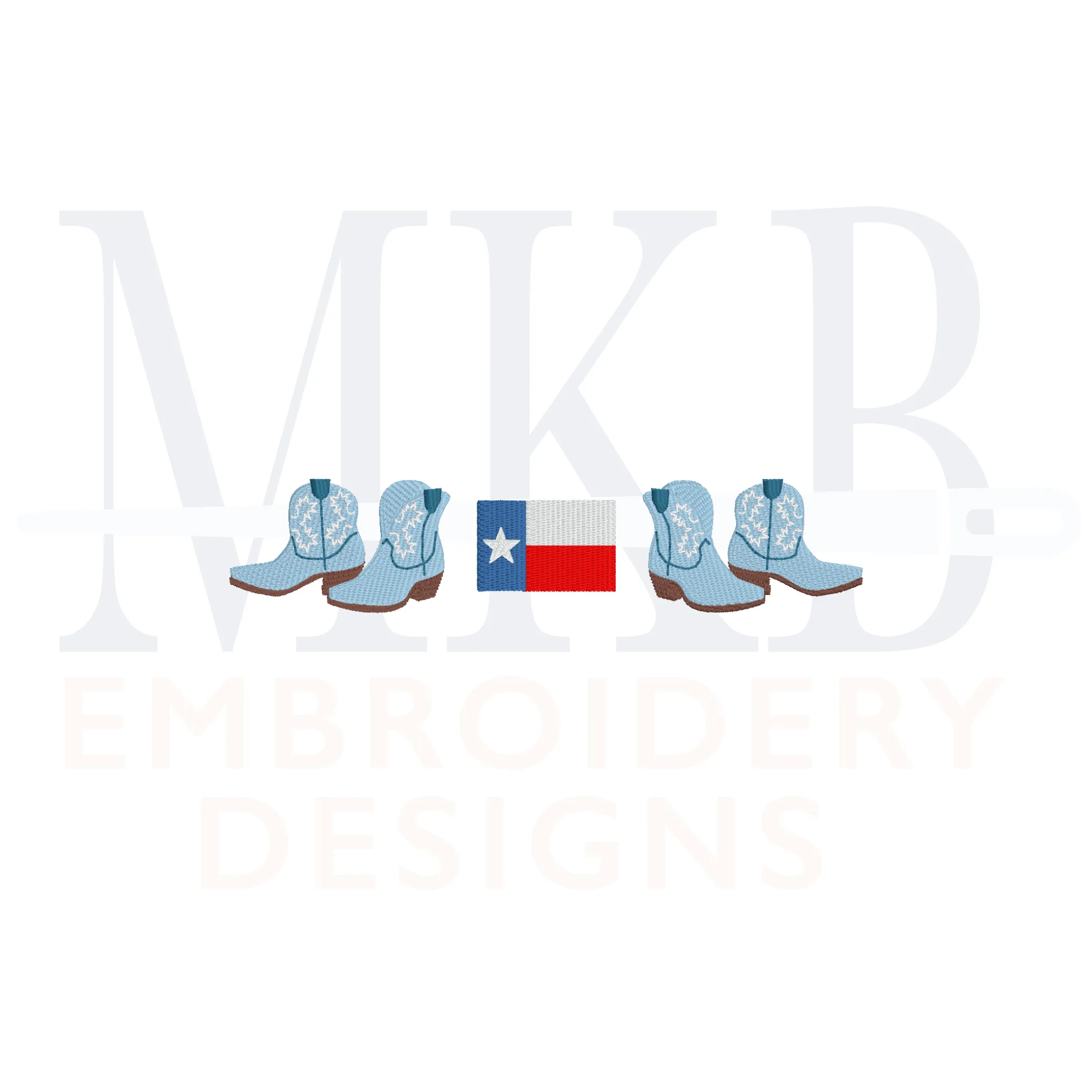 Cowboy Boots Texas Flag Trio Embroidery Design, Rodeo Embroidery Design, Fill Stitch