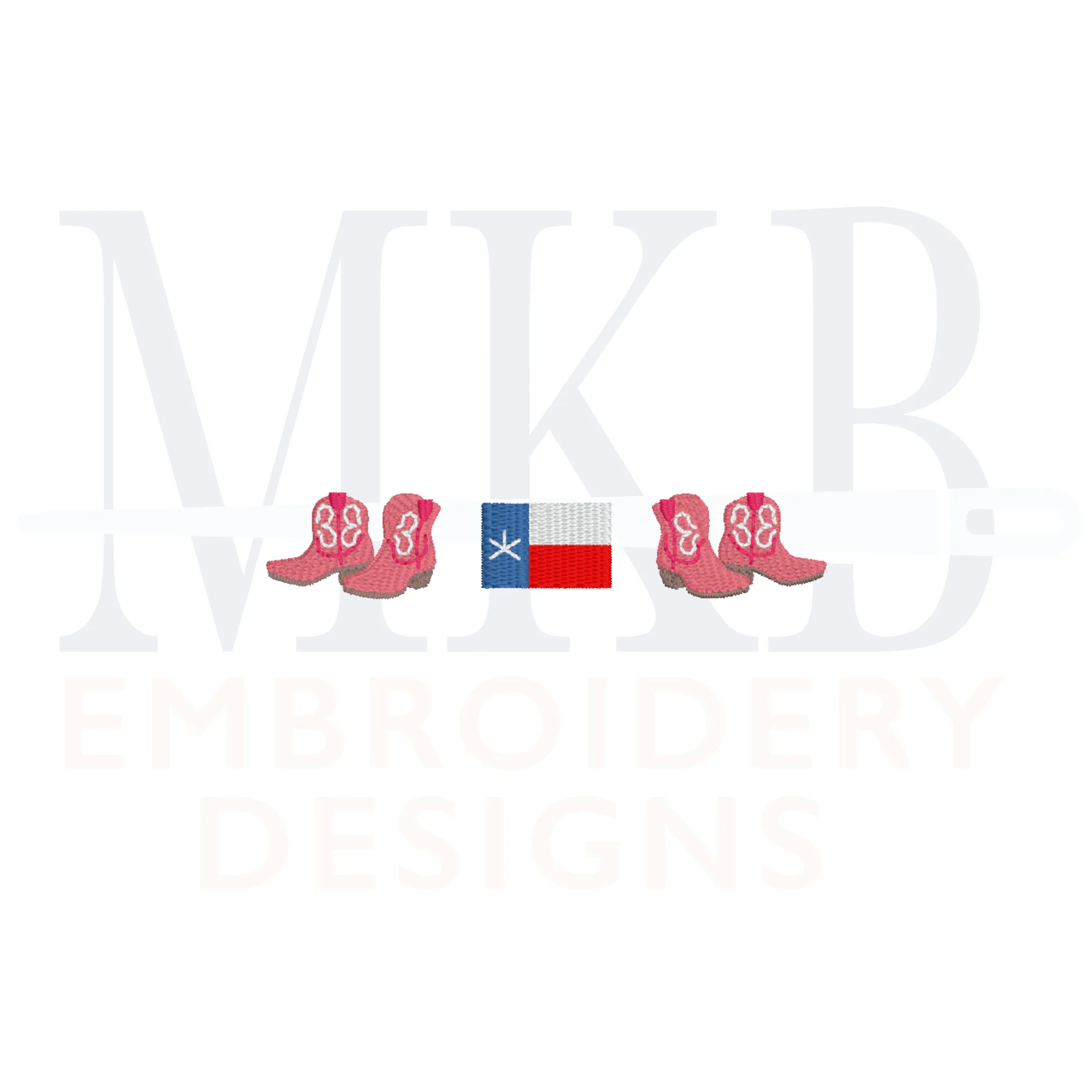 Cowboy Boots Texas Flag Trio Embroidery Design, Rodeo Embroidery Design, Fill Stitch
