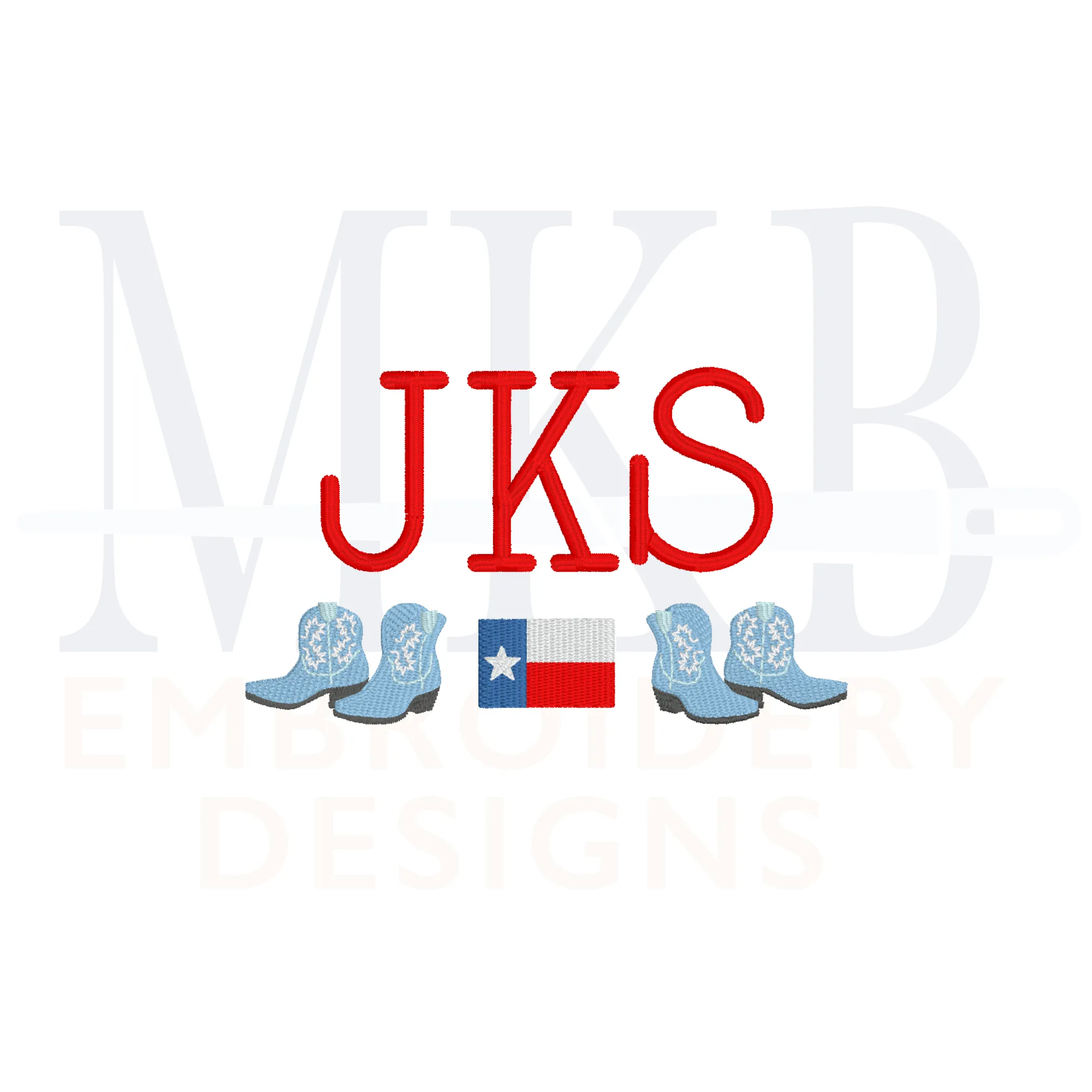 Cowboy Boots Texas Flag Trio Embroidery Design, Rodeo Embroidery Design, Fill Stitch