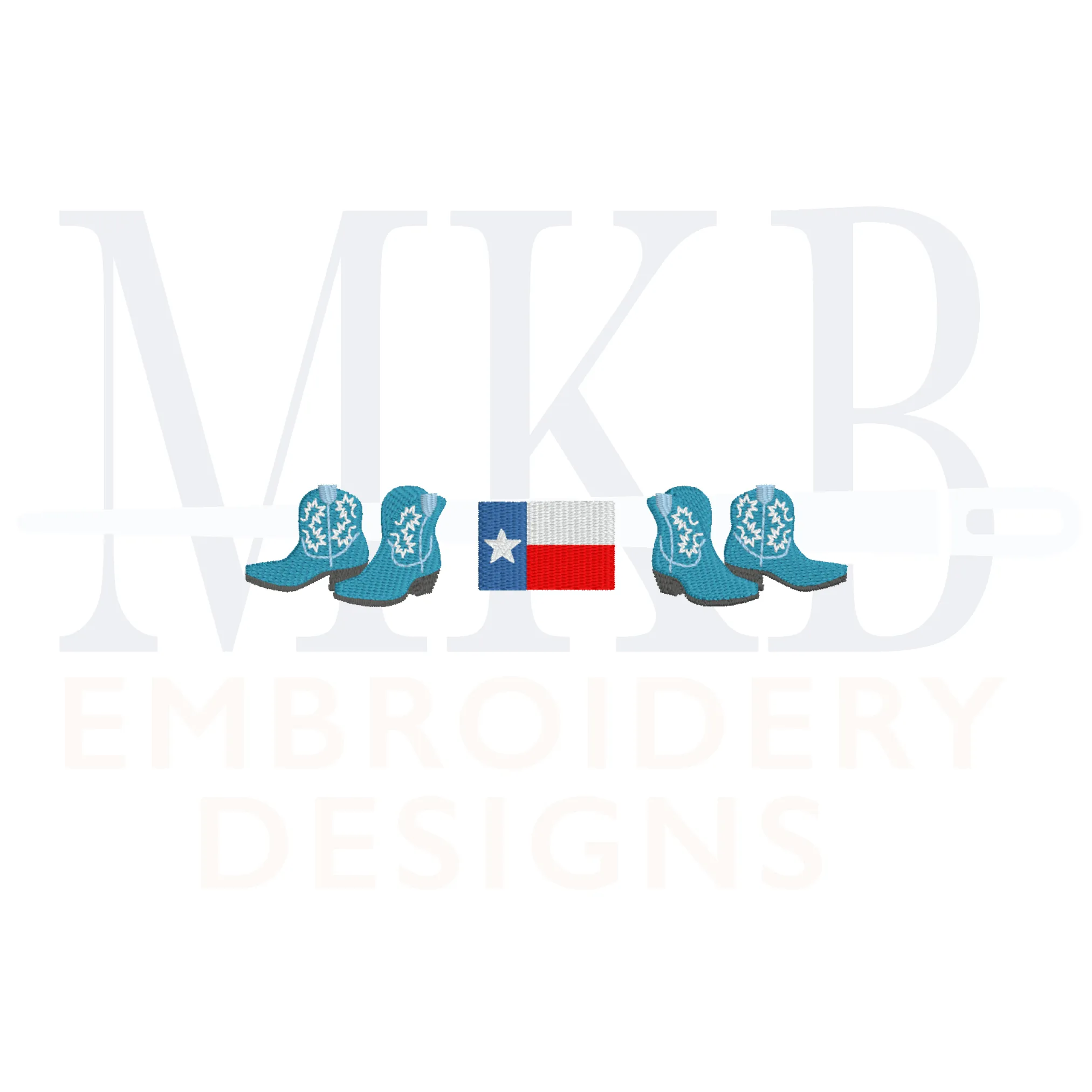 Cowboy Boots Texas Flag Trio Embroidery Design, Rodeo Embroidery Design, Fill Stitch