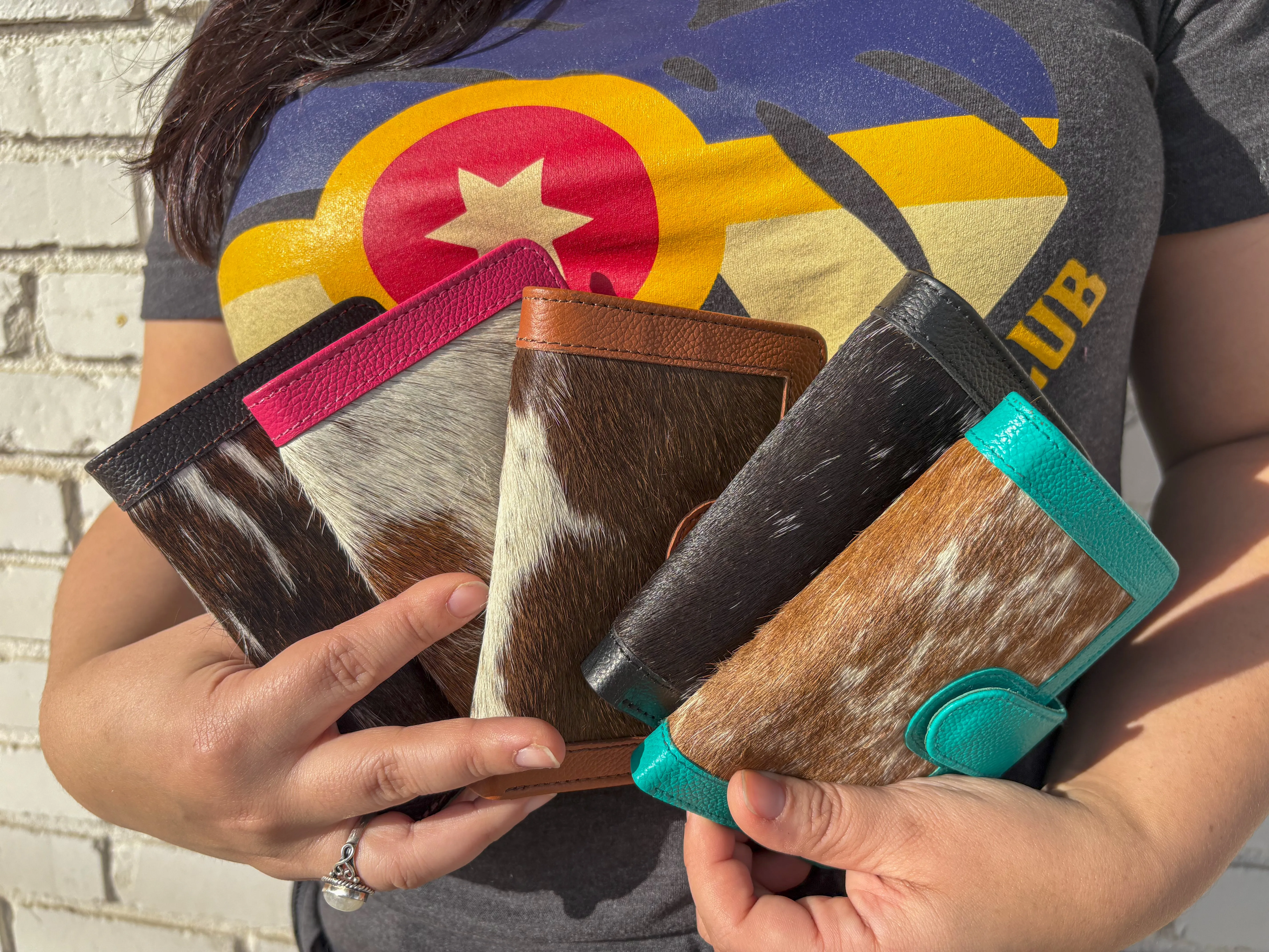 Cowhide Pocket Wallet - black leather
