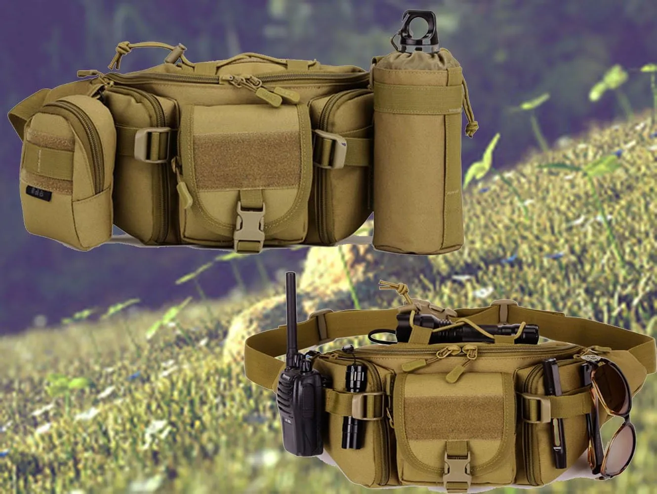 CREATOR Tactical Waist Pack Military Fanny Pack for Men Outdoor Army Waist Bag Large Waist Pack for Daily Life Cycling Camping Hiking Hunting Fishing
